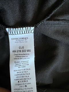 Neu mit Etikett: 625 $ Versace Damen-Sweatshirt-Kapuzenjacke mit Reißverschluss vorne in Schwarz 1 (XS) Italien