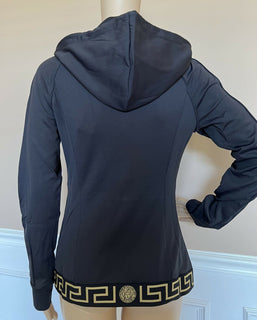 NWT $625 Versace Women's Zip Front Black Sweatshirt Hoodie Jacket 3 (M) Italy