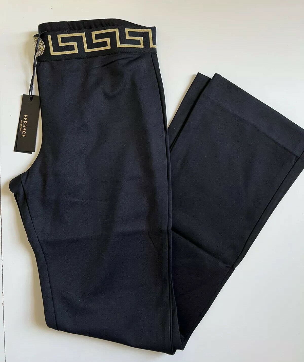 NWT Versace Women's Black Medusa Greca border Track Pants 3 Made in Italy
