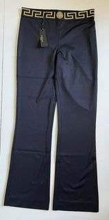 NWT Versace Women's Black Medusa Greca border Track Pants 3 Made in Italy
