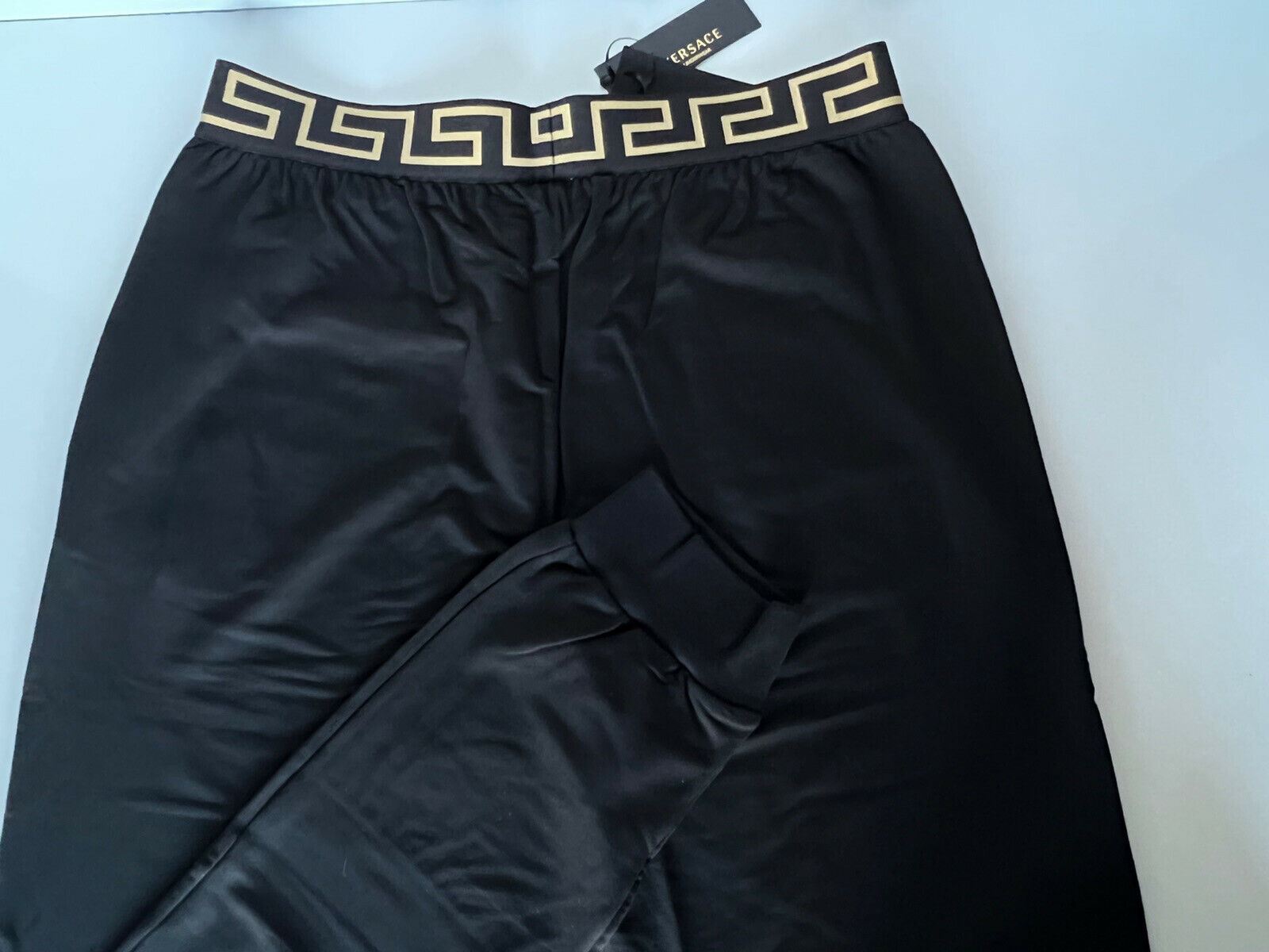 NWT Versace Men's Black Medusa Greca border Track Pants 7 (XL) Italy 15011