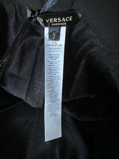 Neu mit Etikett: Schwarze Herren-Trainingshose mit Medusa und Greca-Bordüre von Versace, Größe 7 (XL), Italien 15011 