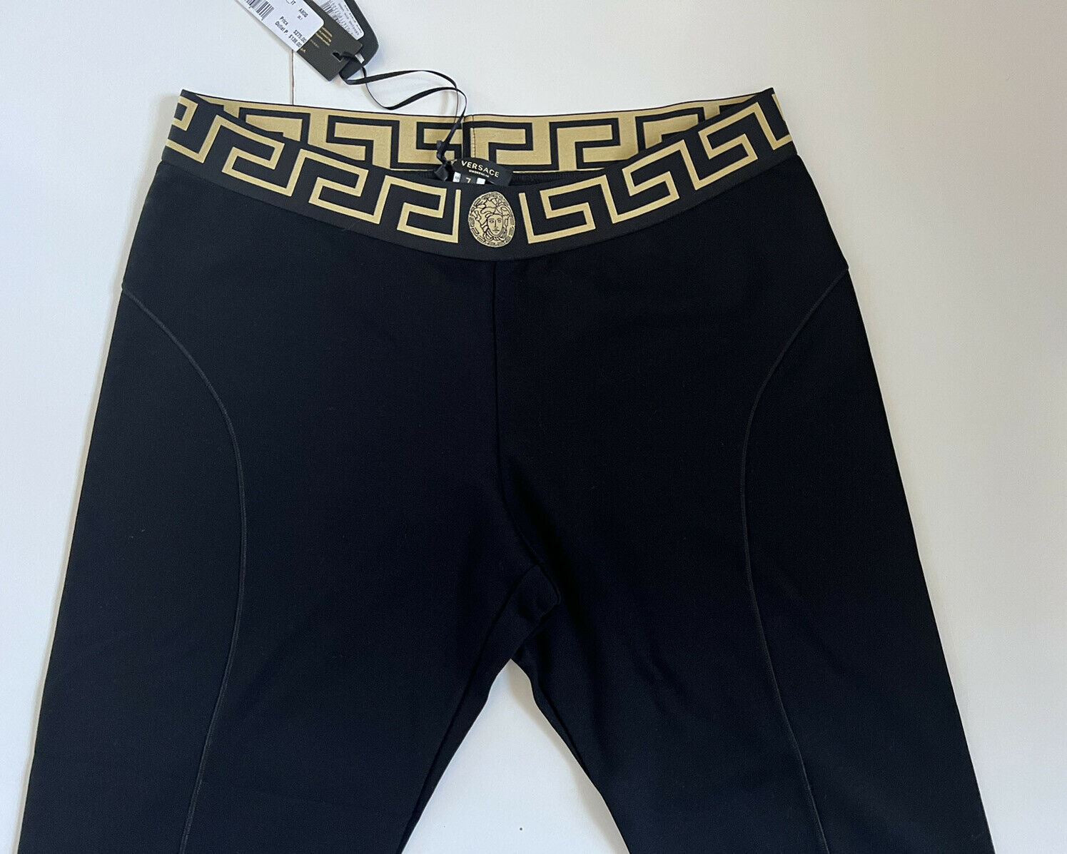 NWT $275 Versace Men's Black Medusa Greca border Track Pants 7 Made in Italy