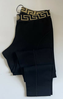 NWT $275 Versace Men's Black Medusa Greca border Track Pants 7 Made in Italy