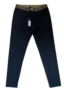NWT $275 Versace Men's Black Medusa Greca border Track Pants 7 Made in Italy