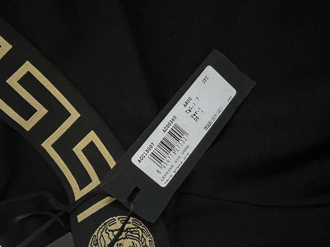 NWT $275 Versace Men's Black Medusa Greca border Track Pants 7 Made in Italy