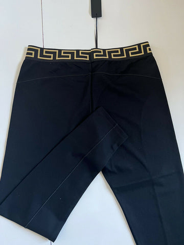 NWT $275 Versace Men's Black Medusa Greca border Track Pants 7 Made in Italy