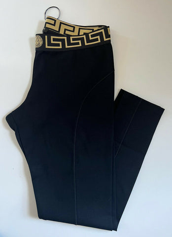 NWT $275 Versace Men's Black Medusa Greca border Track Pants 7 Made in Italy