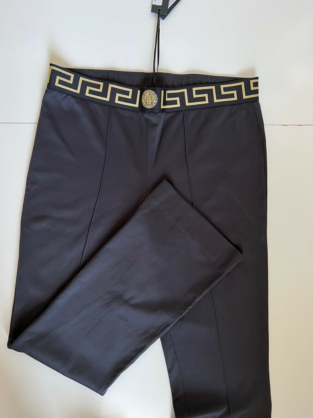 Черные женские спортивные брюки Medusa Greca с каймой Versace, NWT 350 долларов США 5, сделано в Италии 