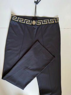 Neu mit Etikett: 350 $ Versace Damen-Trainingshose mit Medusa und Greca-Bordüre in Schwarz, 5, hergestellt in Italien 
