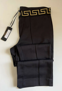 Neu mit Etikett: 350 $ Versace Damen-Trainingshose mit Medusa und Greca-Bordüre in Schwarz, 5, hergestellt in Italien 
