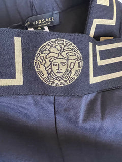 Neu mit Etikett: 350 $ Versace Damen-Trainingshose mit Medusa und Greca-Bordüre in Schwarz, 5, hergestellt in Italien 
