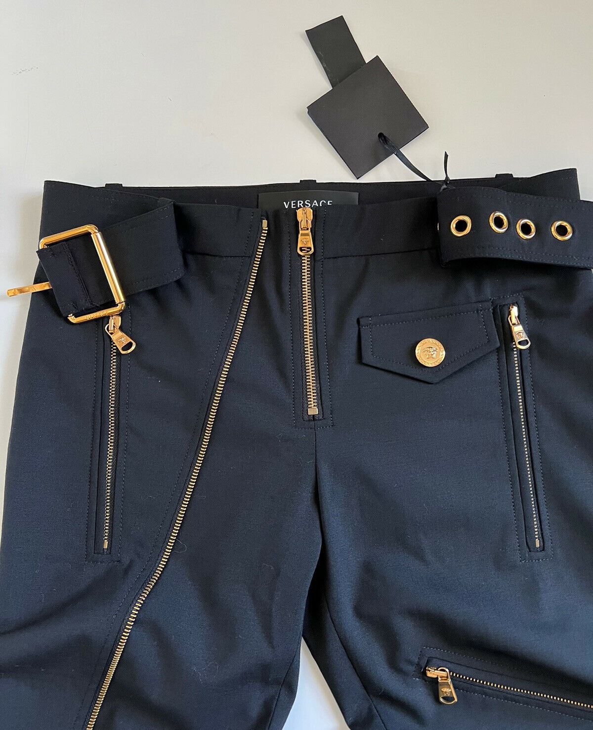 Женские черные шерстяные брюки с несколькими молниями NWT 1525 долларов США (38 евро) A87140 IT 