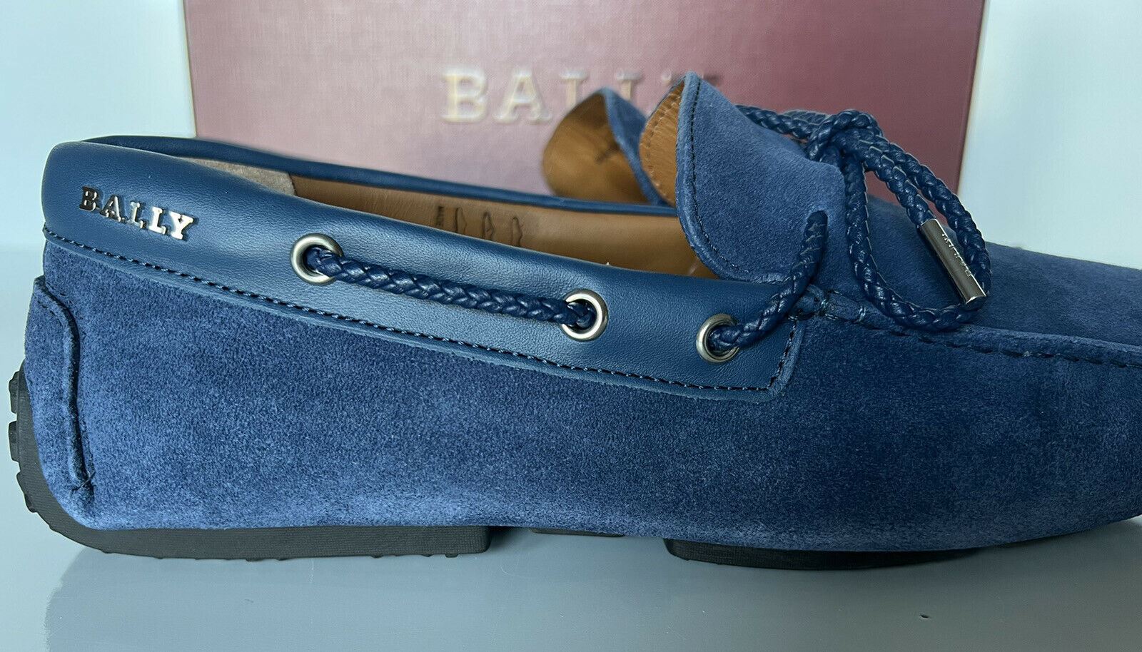 NIB Bally Pindar Herren-Fahrerschuhe aus Wildleder, Blau, 13 D US (46 Euro), Italien 45513 