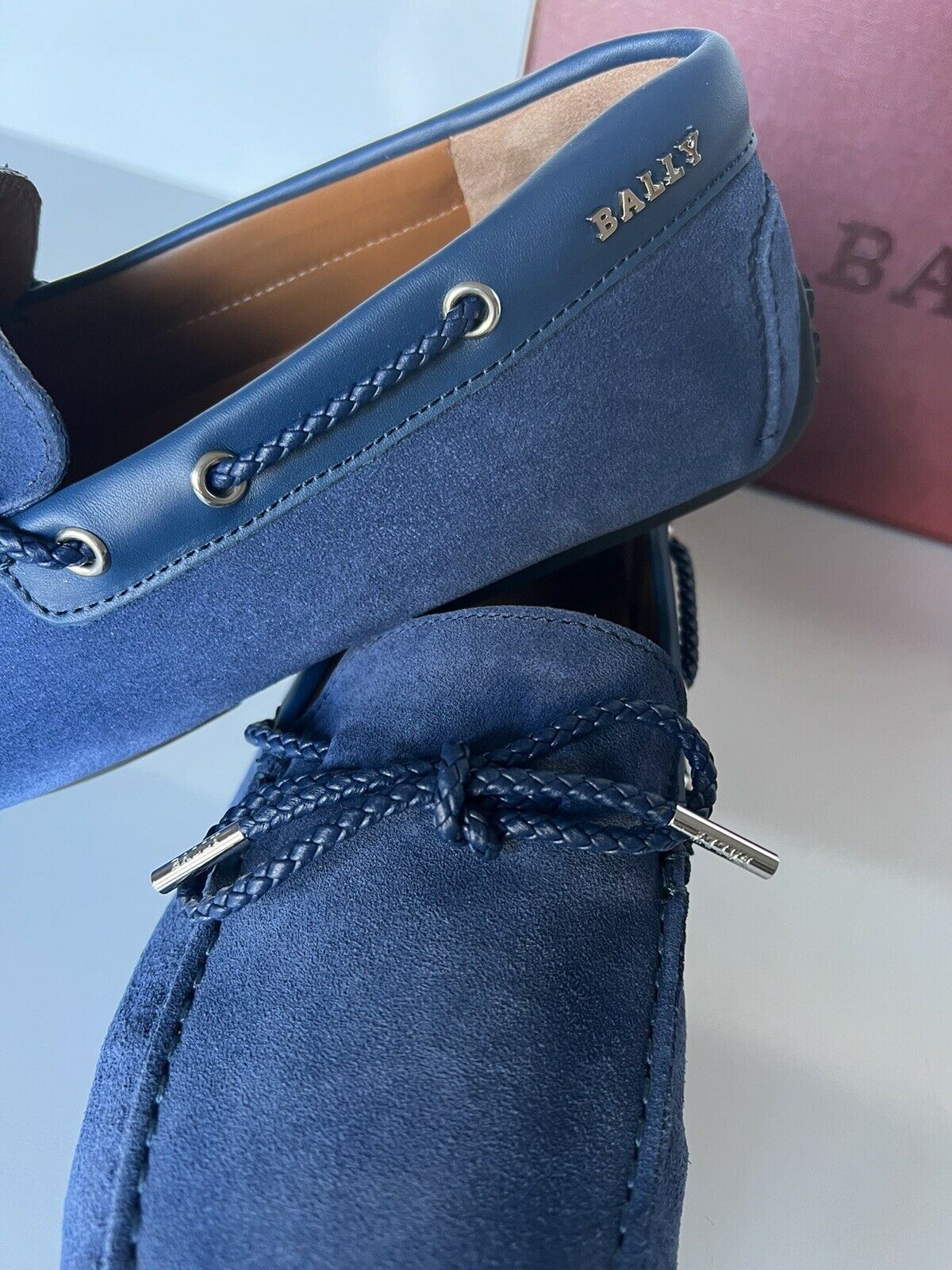 NIB Bally Pindar Herren-Fahrerschuhe aus Wildleder, Blau, 13 D US (46 Euro), Italien 45513 