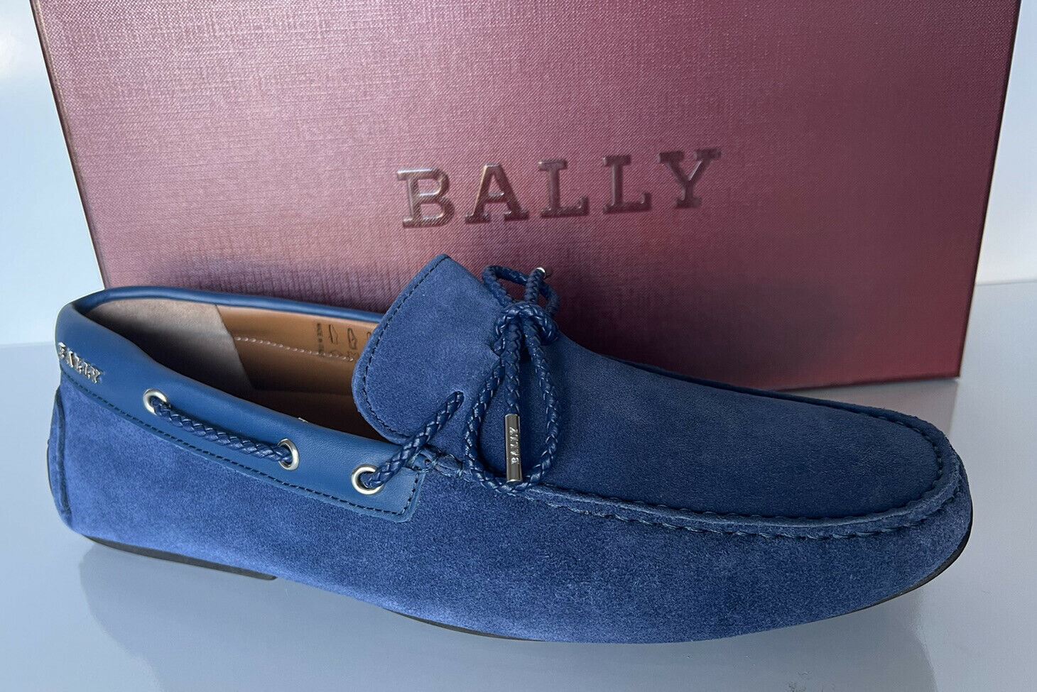 NIB Bally Pindar Herren-Fahrerschuhe aus Wildleder, Blau, 13 D US (46 Euro), Italien 45513 