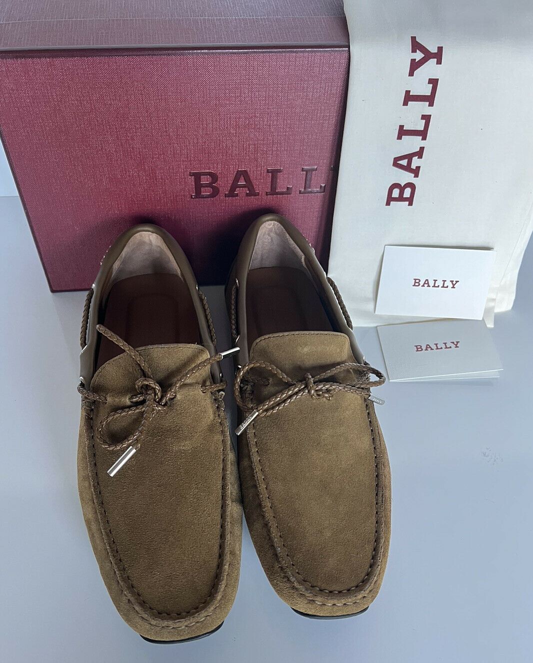 NIB Bally Pindar Men's Suede Drivers Shoes Kangaroo 10.5 D US (43.5 Euro)  73612