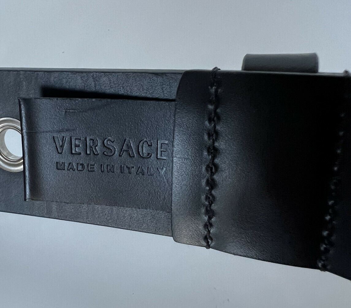 NWT 650 $ Versace Kalbsleder Schwarzer Gürtel 90/36 Hergestellt in Italien DCU7979 