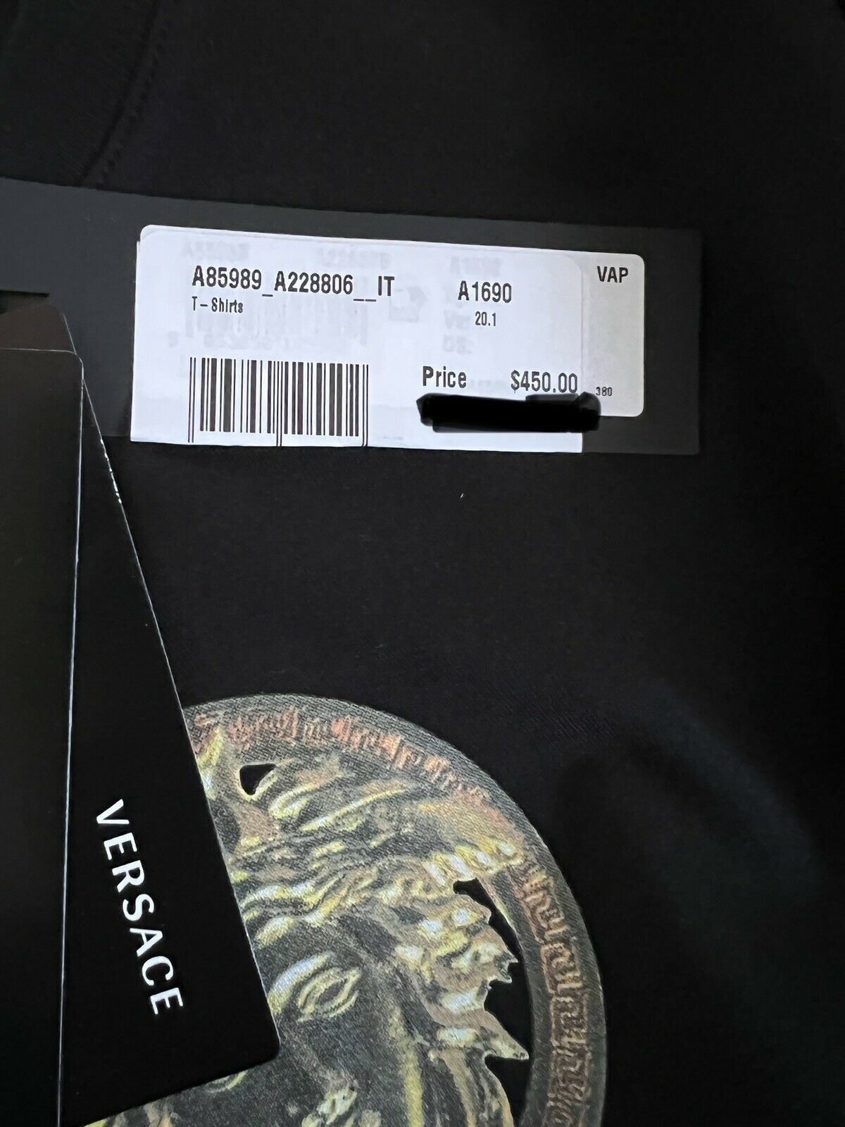 NWT $450 Versace Medusa Home Signature Print Crew Neck T-Shirt XL Italy 85989