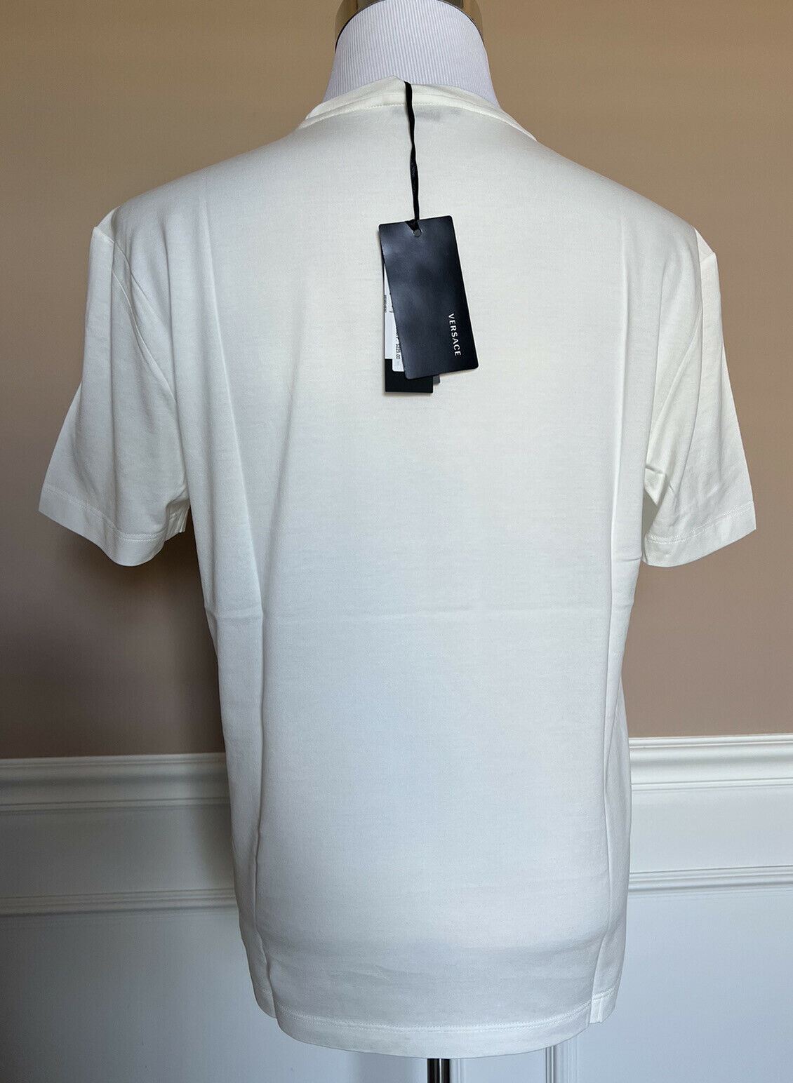 NWT $450 Versace Medusa Home Signature Print White Crew Neck T-Shirt L 85989