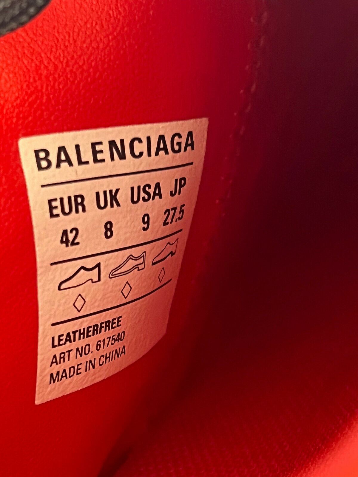 Мужские красные/черные кроссовки Zen Zen за 550 долларов США 9 США (42 евро) 617540 