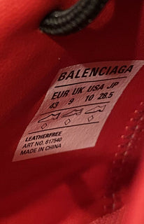 NIB 550 $ Balenciaga Zen-Sneaker für Herren in Rot/Schwarz 10 US (43 Euro) 617540 