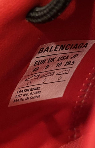 NIB $550 Balenciaga Men's Red/Black Zen Sneakers 10 US (43 Euro) 617540