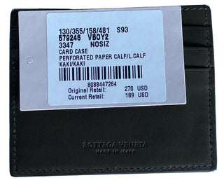 Neu mit Etikett: 270 $ Bottega Veneta Herren-Kartenetui aus Leder Kaki/Grün 579246 Hergestellt in Italien 