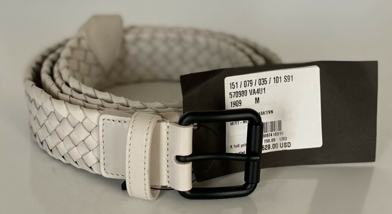 NWT 750 $ Bottega Veneta Intrecciato Mist Leder M (100 cm) Gürtel Italien 570980 