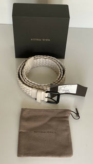 NWT 750 $ Bottega Veneta Intrecciato Mist Leder M (100 cm) Gürtel Italien 570980 