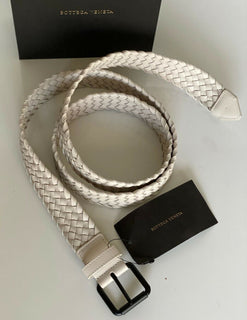 NWT 750 $ Bottega Veneta Intrecciato Mist Leder M (100 cm) Gürtel Italien 570980 