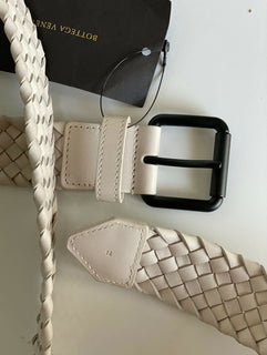 NWT 750 $ Bottega Veneta Intrecciato Mist Leder M (100 cm) Gürtel Italien 570980 