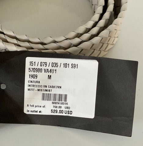 NWT $750 Bottega Veneta Intrecciato Mist Leather M (100 cm) Belt Italy 570980