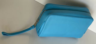 NWT 1280 $ Bottega Veneta Leder Sky Blue Medium Kulturbeutel 575555 IT 