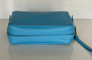 NWT 1280 $ Bottega Veneta Leder Sky Blue Medium Kulturbeutel 575555 IT 
