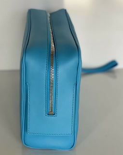 NWT 1280 $ Bottega Veneta Leder Sky Blue Medium Kulturbeutel 575555 IT 