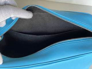 NWT 1280 $ Bottega Veneta Leder Sky Blue Medium Kulturbeutel 575555 IT 