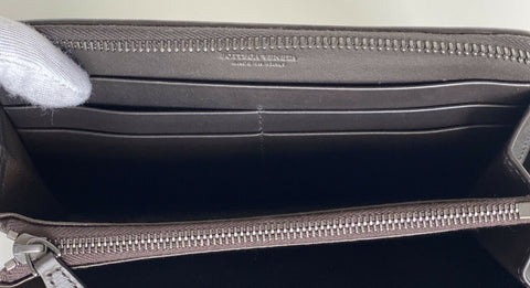 NWT $800 Кожаный кошелек Bottega Veneta Intrecciato на молнии Espresso 114076 IT 