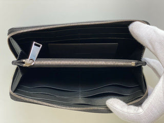 NWT 720 $ Bottega Veneta Continental Zip Around Lederbrieftasche Schwarz 573431 Italien 