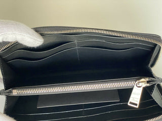 NWT 720 $ Bottega Veneta Continental Zip Around Lederbrieftasche Schwarz 573431 Italien 