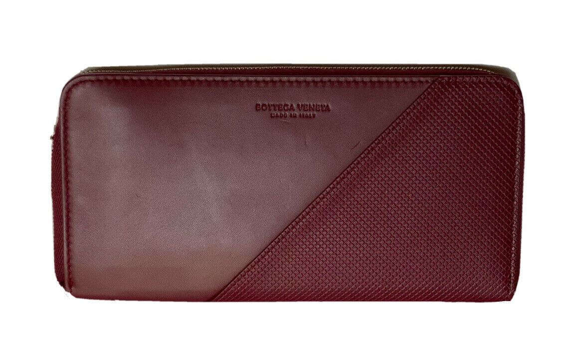 NWT $720 Кожаный кошелек Bottega Veneta Continental на молнии бордовый 573431 
