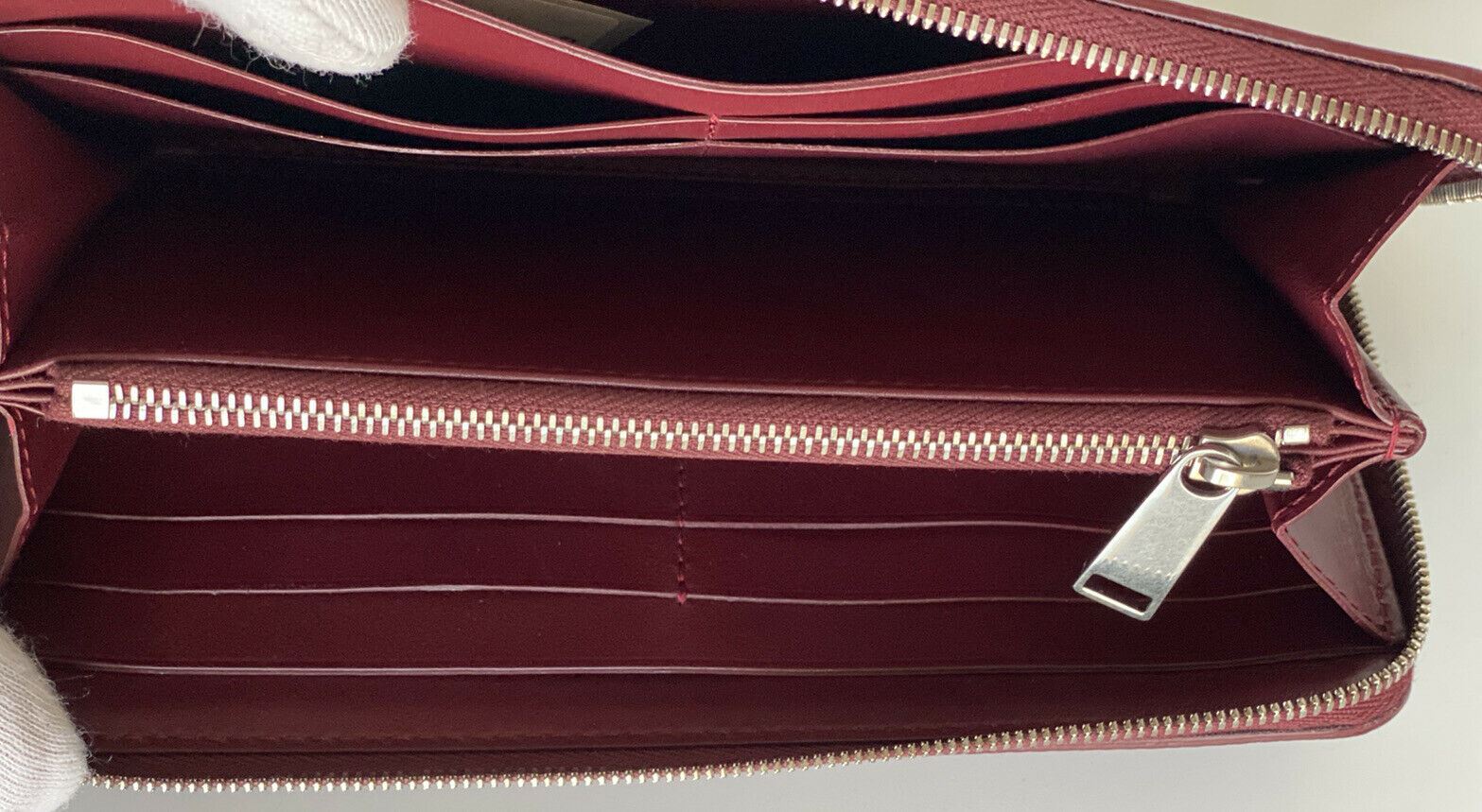 NWT $720 Bottega Veneta Continental Zip Around Leather Wallet Bordeaux 573431