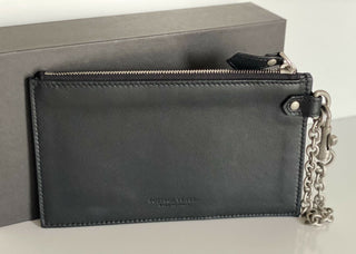 Neu mit Etikett: 500 $ Bottega Veneta Herren-Kartenetui aus Leder mit Kette, Schwarz 567190 Hergestellt in Italien
