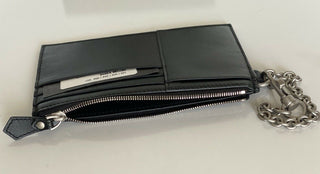 Neu mit Etikett: 500 $ Bottega Veneta Herren-Kartenetui aus Leder mit Kette, Schwarz 567190 Hergestellt in Italien