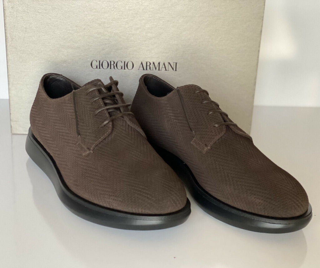 NIB 795 $ Giorgio Armani Braune Derby-Schnürschuhe für Herren 7,5 US (40,5) IT X2C629