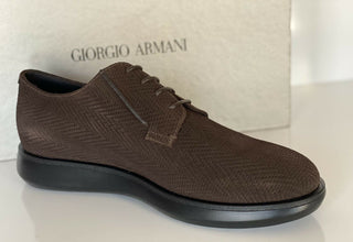 NIB 795 $ Giorgio Armani Braune Derby-Schnürschuhe für Herren 7,5 US (40,5) IT X2C629