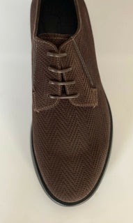 NIB 795 $ Giorgio Armani Braune Derby-Schnürschuhe für Herren 7,5 US (40,5) IT X2C629