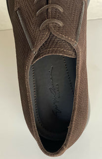 NIB 795 $ Giorgio Armani Braune Derby-Schnürschuhe für Herren 7,5 US (40,5) IT X2C629