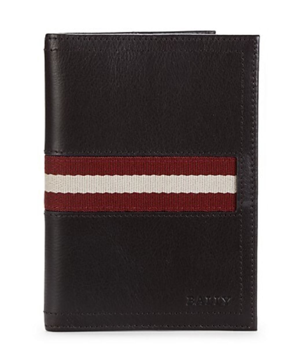 NWT Bally Trevor Striped Leather Bifold Passport Wallet 6233885