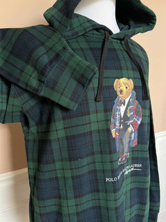 NWT 228 $ Polo Ralph Lauren Langarm-Bärenpullover mit Kapuze Grün XLT/TGL 